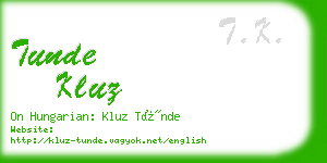 tunde kluz business card